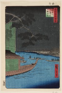 Pin du succès et Oumayagashi, rivière Asakusa - Ando or Utagawa Hiroshige
