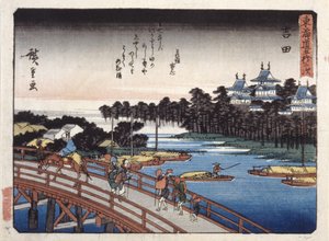 Station 35, Yoshida; Série Kyoka Tokaido - Ando or Utagawa Hiroshige