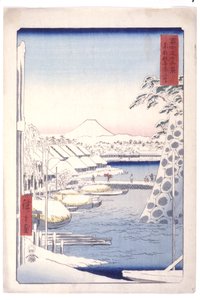 Rive de la rivière Sukiya dans la capitale orientale - Ando or Utagawa Hiroshige