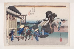 Totsuka : Bifurcation de Motomachi - Ando or Utagawa Hiroshige