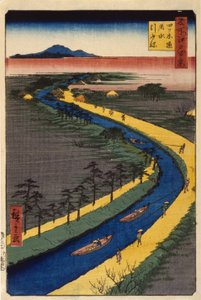 Remorqueurs sur le canal Yotsugidōri - Ando or Utagawa Hiroshige