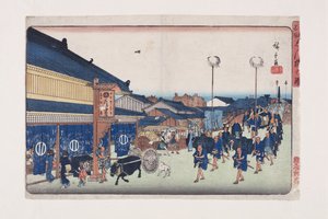 Vue de Shinbashi - Ando or Utagawa Hiroshige