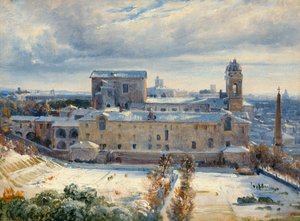 Santa Trinità dei Monti sous la neige - André Giroux