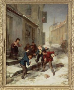 Enfants chassant un rat