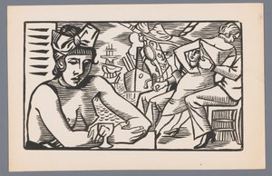 Femme à la poitrine dénudée dans un bar - André Lhote