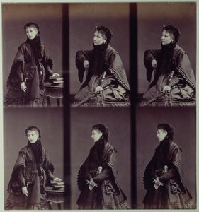 Portrait de Sarah Bernhardt (1844-1923) en costume de ville - Andre Adolphe Eugene Disderi