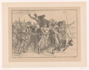 Citoyens chassés par des soldats