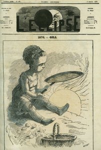 1870, cuisine sociale : une petite fille cuisine une crêpe dans un poêle chauffé par le soleil. Couverture dans « L