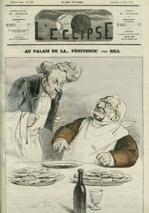 Au palais de la pénitence, caricature du Président de la République Adolphe Thiers (1797-1877). Couverture dans « L