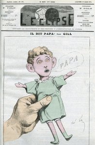 Caricature de Napoléon Eugène Louis Bonaparte (1856-1879), fils de Napoléon III. Couverture de "L