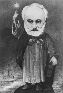 Caricature de Victor Hugo (1802-85) en magicien - Andre Gill