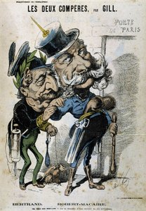 Caricature de Napoléon III et Bismarck - par Gill, dans "L