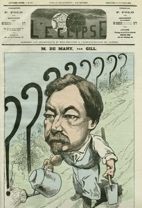 Caricature de François Césaire de Mahy (1830-1906), médecin, journaliste et homme politique français. Couverture dans L