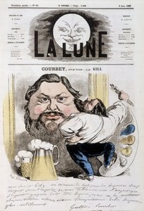 Caricature de Gustave Courbet - Illustration par André Gill (1840-1885) dans « La Lune » du 09/06/1867 - Andre Gill