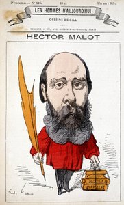 Caricature par Hector Malot, écrivain français (1830-1907) - par Gill, dans Les Hommes d