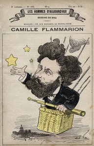 Caricature de Camille Flammarion, scientifique anglais de 