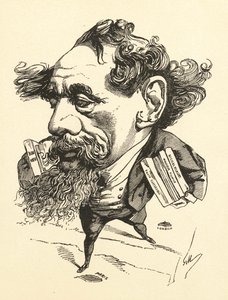 Caricature de Charles Dickens traversant la Manche, 1868 - Andre Gill