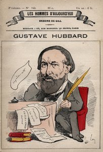 Caricature de Nicolas Gustave Hubbard (1828-1888) économiste politique anglais de 