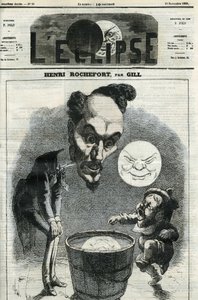 Henri Rochefort (1831-1913), journaliste, écrivain et politicien français. Couverture dans "L