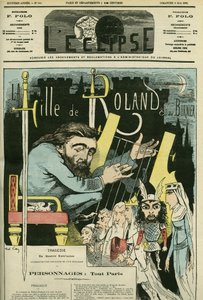 Illustration de la pièce de théâtre « La Fille de Roland » par Étienne Charles Henri, vicomte de Bornier (1825-1901). Couverture dans « L