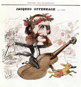 Jacques Offenbach (1819 - 1880), caricature par Gill - Andre Gill