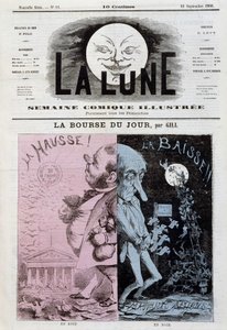 La Bourse : hausse et diminution - par Gill, dans « La Lune » du 16/09/1866 - Andre Gill