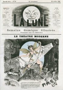 Le Théâtre Moderne à Paris. Caricature de Gill, dans "La Lune", 28 octobre - Andre Gill