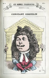 Portrait de Constant Coquelin (1841-1909), acteur de théâtre français. Caricature par Gill, Paris - Andre Gill