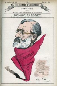 Portrait de Désiré Barodet, enseignant et homme politique français, sénateur de la Seine de 1896 à 1900. Caricature par Gill, Paris - Andre Gill