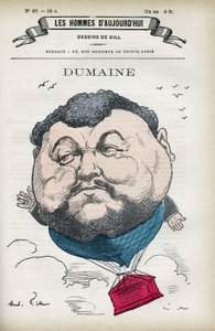 Portrait de Dumaine, artiste français du 19e siècle. Caricature par Gill, Paris. - Andre Gill