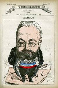 Portrait de Ferdinand Hérold (1828-1882), homme politique français. Caricature de Gill, Paris - Andre Gill