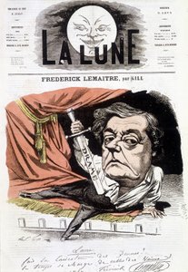 Portrait de Frédérick Lemaître (1800-1876), acteur dramatique français. Caricature de Gill dans « La Lune », 16 juin - Andre Gill
