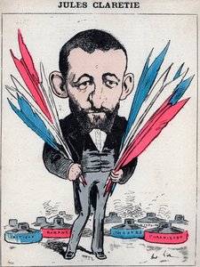 Portrait de Jules Claretie, romancier, dramaturge et critique français - Caricature par André Gill, dans « Les Hommes d