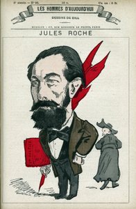 Portrait de Jules Roche (1841-1923), homme politique français, il fut député et ministre du Commerce et de l