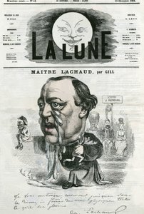 Portrait de Maître Charles Lachaud (1817-1882), avocat français. Caricature de Gill, dans "La Lune", 23 décembre - Andre Gill