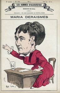 Portrait de Maria Deraismes (1828-1894), femme de lettres et féministe française, elle a fondé avec Léon Richer, Louise Michel et Paule Minck l