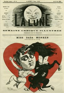 Portrait de Mlle Adah-Isaacs Menken, chanteuse au théâtre de la Gaîté à Paris. Caricature de Gill, dans « La Lune », 10 février - Andre Gill