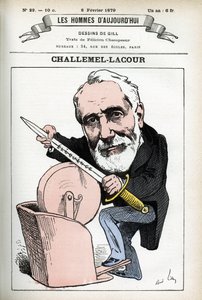 Portrait de Paul-Armand Challemel-Lacour (1827-1896), politicien, diplomate et historien de la philosophie française. Caricature par Gill, dans "Les Hommes d
