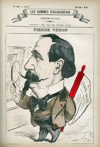 Portrait de Pierre Veron (1831-1900), écrivain et poète français. Caricature par Gill, Paris. - Andre Gill
