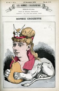 Portrait de Sophie Croizette, actrice de théâtre française. Caricature par Gill, Paris. - Andre Gill