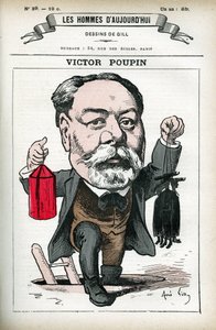 Portrait de Victor Poupin (1838-1906), homme politique français. Caricature par Gill, dans « Les Hommes d