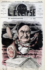 Sainte-Beuve (libre mangeur) - Caricature par Gill, dans "L