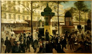 Esquisse pour un panorama du Boulevard Montmartre - Andre Gill