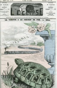 La Tortue et le Chemin de fer, une illustration des avancées technologiques des chemins de fer. Couverture dans « L