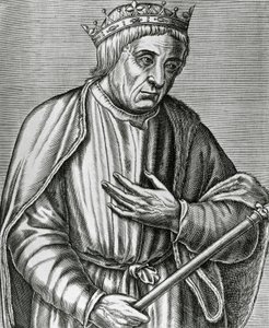 Portrait de Casimir III, roi de Pologne, connu sous le nom de Grand (1310-1370), gravure de Les Vrais pourtraits et Vies des Hommes illustres