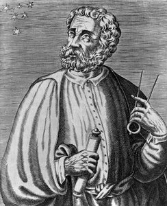 Portrait de Ferdinand Magellan, navigateur portugais, gravure par André Thevet de Vrais portraits et vies d