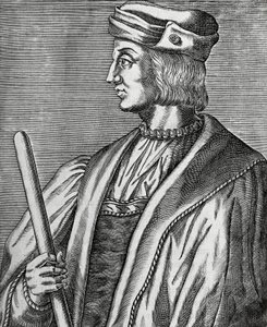 Portrait de Gaston de Foix, duc de Nemours (1489-1516), gravure de Les Vrais pourtraits et Vies des Hommes illustres