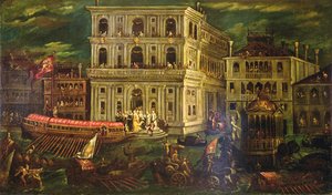 Embarquement de la Dogaressa Morosina Morosini Grimani le 4 mai 1597, Venise, vers 1600 - Andrea Vicentino