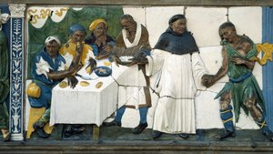 Détail des pauvres recevant de la nourriture