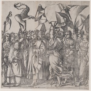 Section C : martyres et saintes tenant des bannières, du Triomphe du Christ, 1836